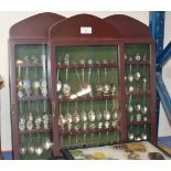 5 VARIOUS DISPLAY CASES WITH QUANTITY SOUVENIR SPOONS
