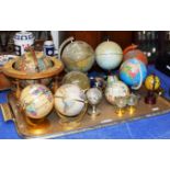 TRAY WITH ASSORTED WORLD GLOBES