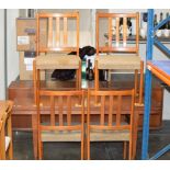 6 PIECE MID-CENTURY TEAK DINING SUITE COMPRISING SIDEBOARD, ADJUSTABLE TABLE & 4 CHAIRS