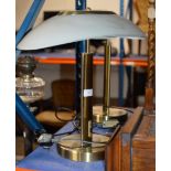 PAIR OF MODERN TABLE LAMPS WITH GLASS SHADES