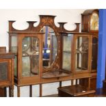 ART NOUVEAU INLAID MAHOGANY DISPLAY CABINET