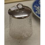 EDWARDIAN ARTS & CRAFTS JAR WITH SILVER TOP