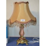 ROUGE MARBLE TABLE LAMP WITH SHADE