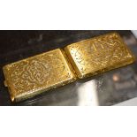 ORNATE OLD EASTERN / ISLAMIC YELLOW METAL CIGARETTE CASE