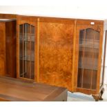 WALNUT TRIPLE DOOR DISPLAY CABINET