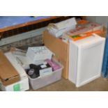 VARIOUS BOXES WITH LIGHT FITTINGS & ELECTRICALS