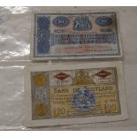 OLD BRITISH LINEN BANK NOTE & OLD BANK OF SCOTLAND BANK NOTE