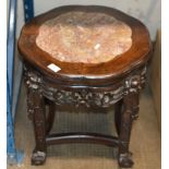 ORNATE ROUGE MARBLE TOP OCCASIONAL TABLE