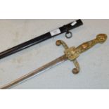 DECORATIVE SWORD WITH GILT HANDLE & COVER