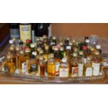 TRAY WITH ASSORTED WHISKY MINIATURES