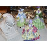 3 VARIOUS ROYAL DOULTON FIGURINES - CHLOE HN1470, VICTORIAN LADY HN1452 & SPRING FLOWERS HN1807 &