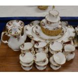 QUANTITY ROYAL ALBERT "CELEBRATION" TEA WARE & OLD COUNTRY ROSE CAKE STAND IN BOX