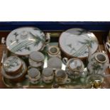 TRAY WITH QUANTITY ORIENTAL TEA & DINNER WARE