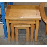 NEST OF 3 MODERN OAK TABLES