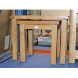 NEST OF 2 MODERN OAK TABLES