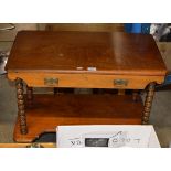 OAK SINGLE DRAWER 2 TIER TABLE