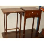 MAHOGANY OCCASIONAL TABLE & MAHOGANY CUTLERY TABLE