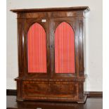 FLAME MAHOGANY DOUBLE DOOR UNIT WITH UNDER PRESS