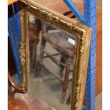 GILT FRAMED WALL MIRROR WITH BEVELLED GLASS