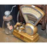 VINTAGE SHOP STYLE SCALE & GLASS CHURN