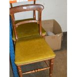 PAIR OF PADDED CHAIRS & BOX WITH VARIOUS MODERN VASES, DECORATIVE DISHES ETC