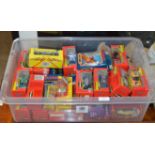 BOX WITH VARIOUS BOXED MODEL VEHICLES