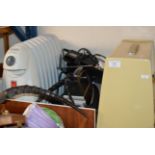 VINTAGE SINGER SEWING MACHINE, STEAM GENERATING IRON & SMALL HEATER