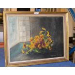 FRAMED OIL ON BOARD - STILL LIFE, SIGNED CONSTANCE RAMSAY