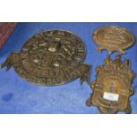 3 VARIOUS OLD SAFE PLATES