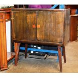 MID-CENTURY TEAK DOUBLE DOOR CABINET