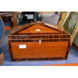 REGENCY MAHOGANY 3 DIVISION TEA CADDY