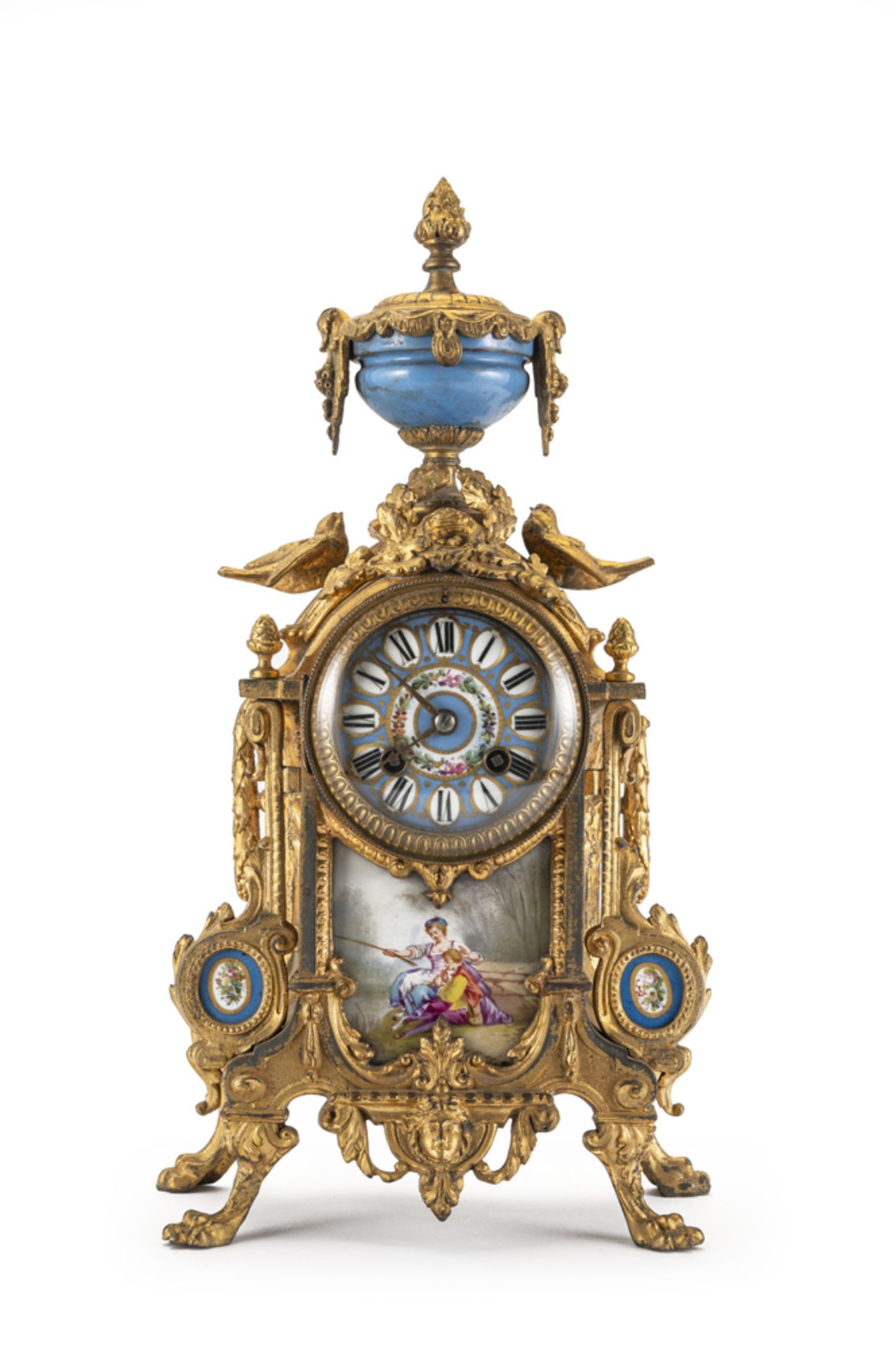 Orologio da appoggio in metallo dorato