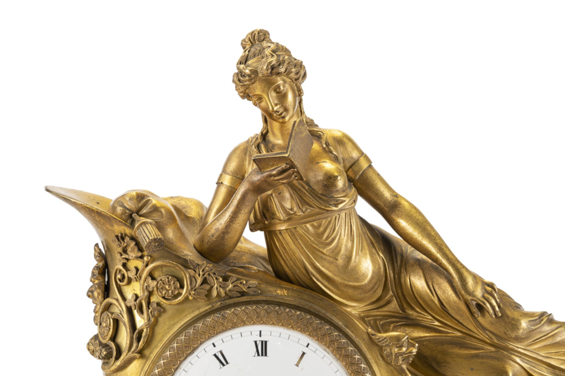 Orologio da appoggio francese in bronzo dorato e marmo - Image 2 of 2