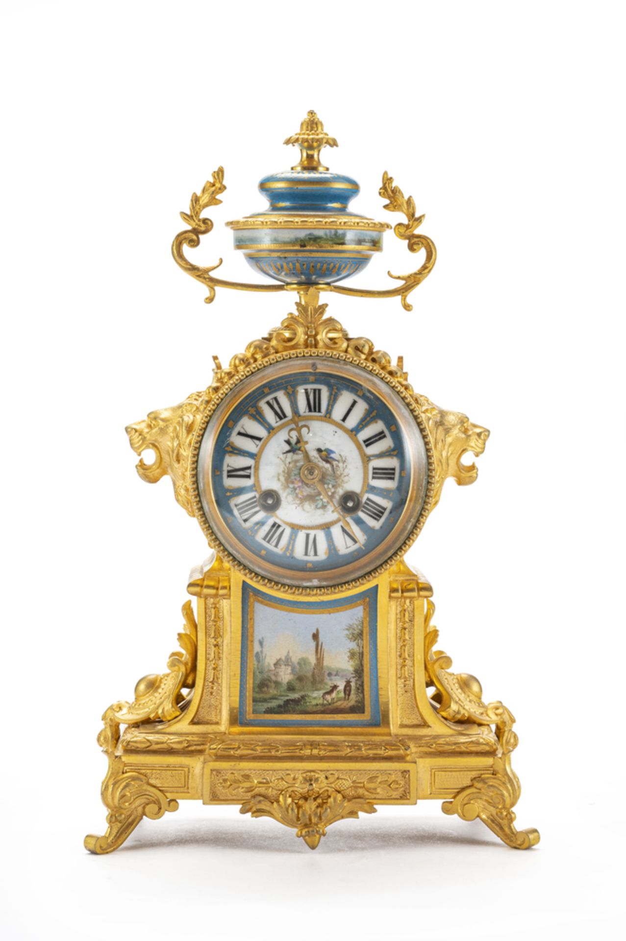 Orologio da appoggio in metallo dorato