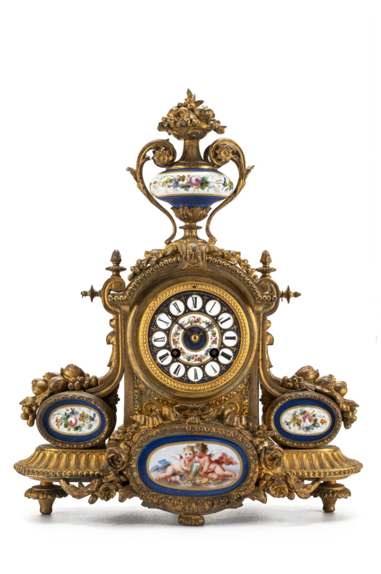 Orologio da appoggio in metallo dorato