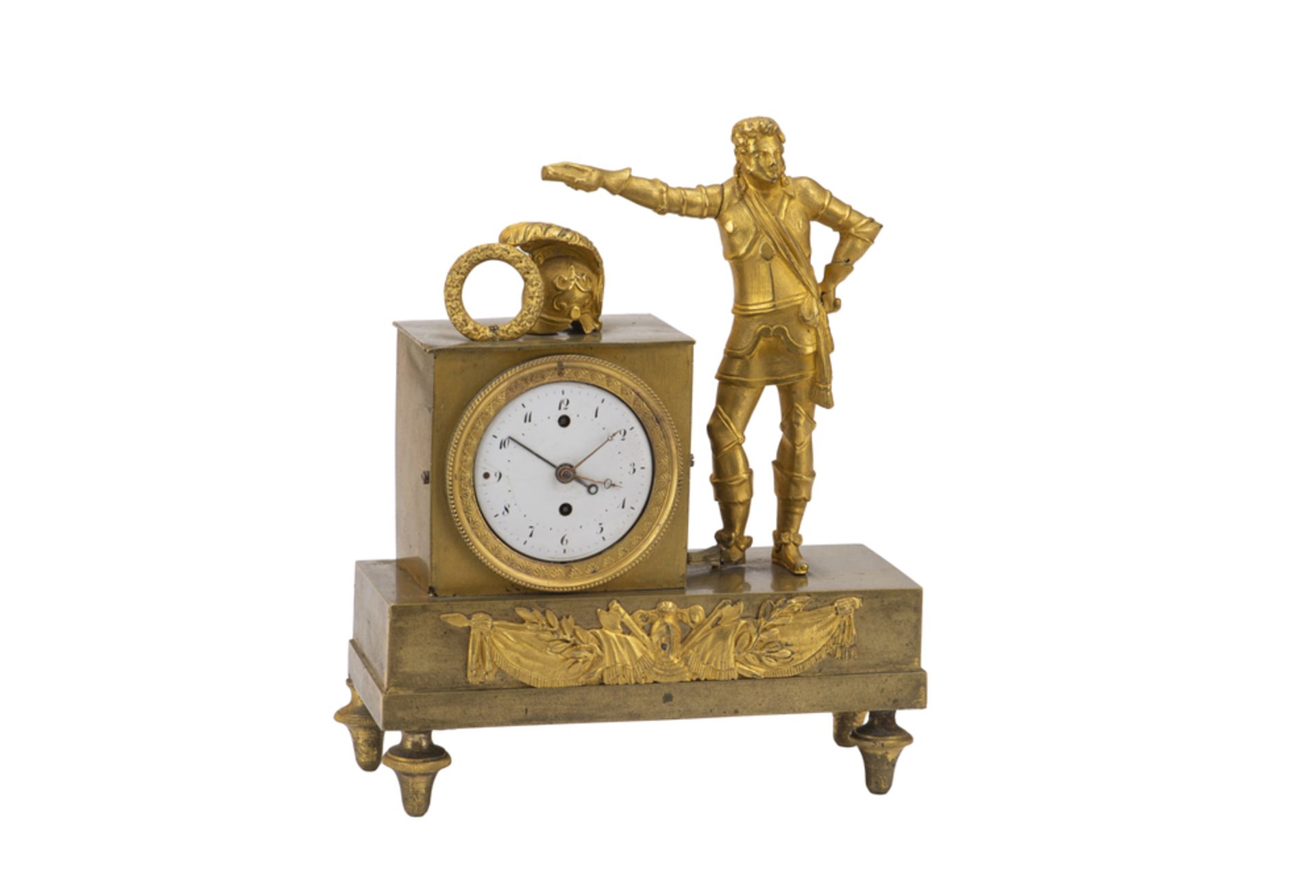 Orologio da appoggio francese in bronzo dorato al mercurio