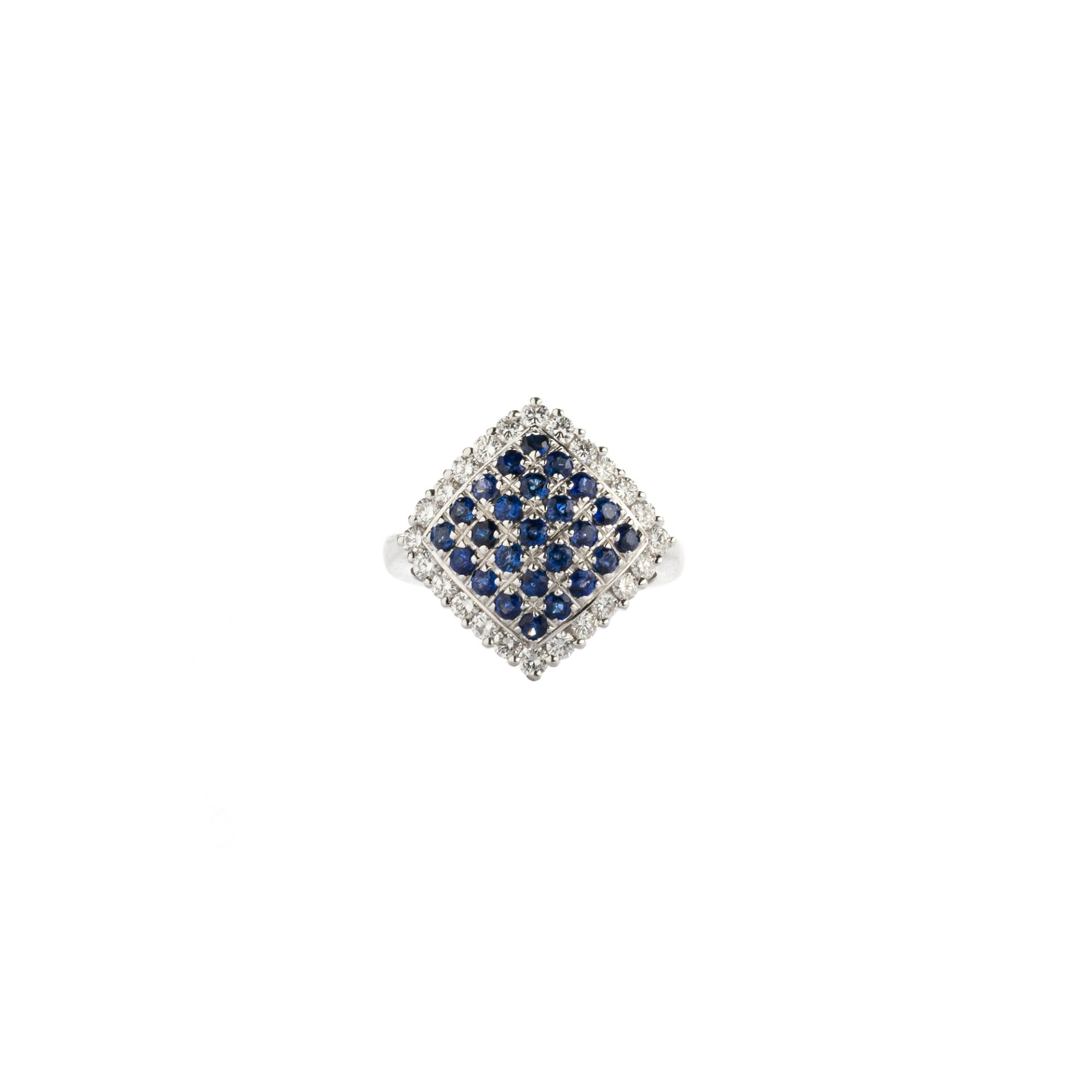 Anello in oro bianco, zaffiri e diamanti - Bild 2 aus 3