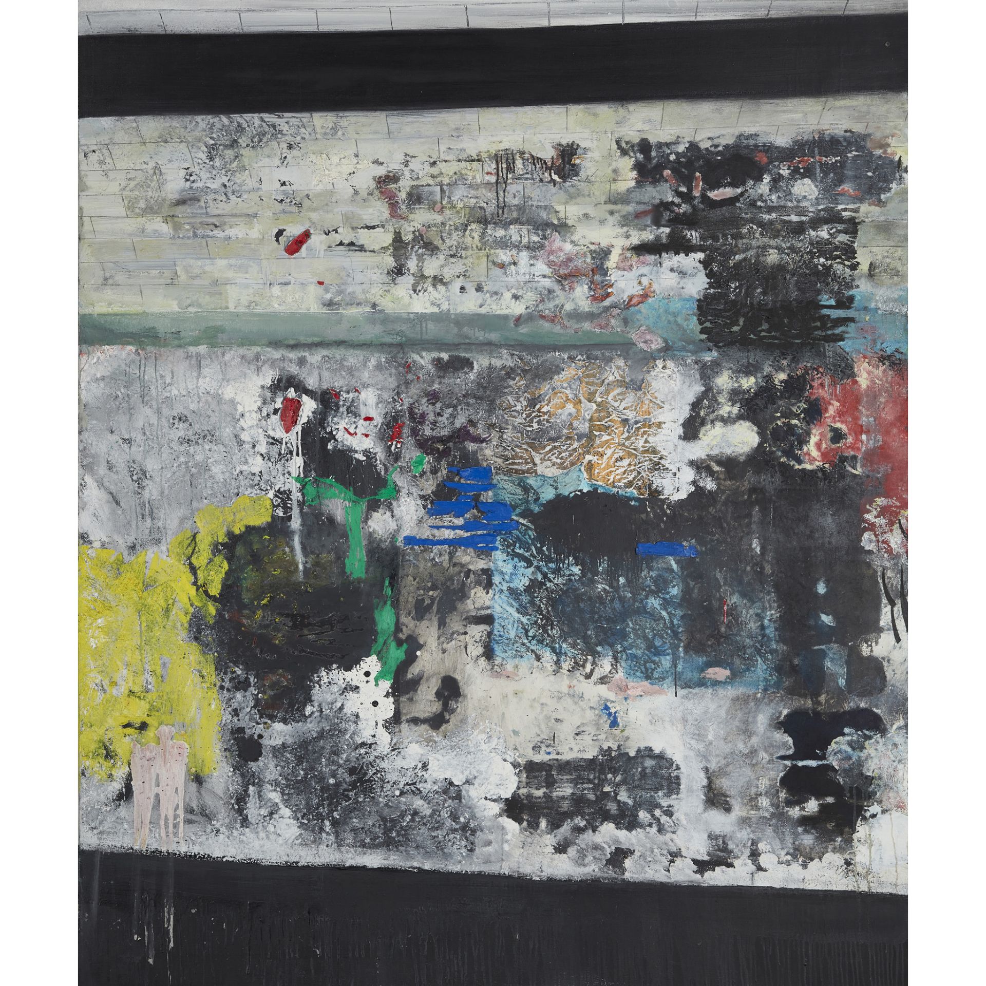 § JOCK MCFADYEN (SCOTTISH B.1950) BANK STATION (TRIPTYCH) - 1997 - Image 6 of 7