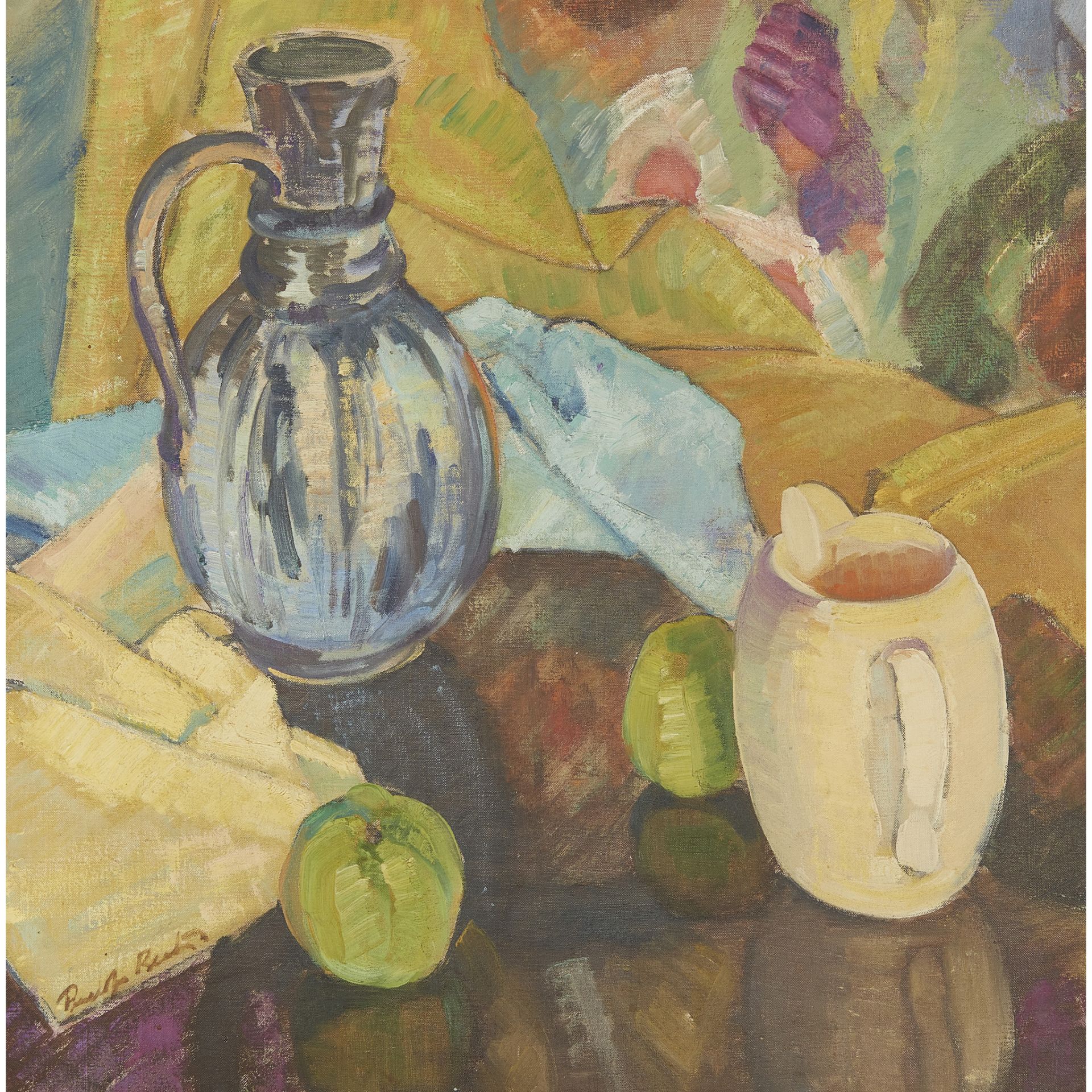 § PENELOPE BEATON R.S.A., R.S.W (SCOTTISH 1886-1963) STILL-LIFE WITH BLUE JUG