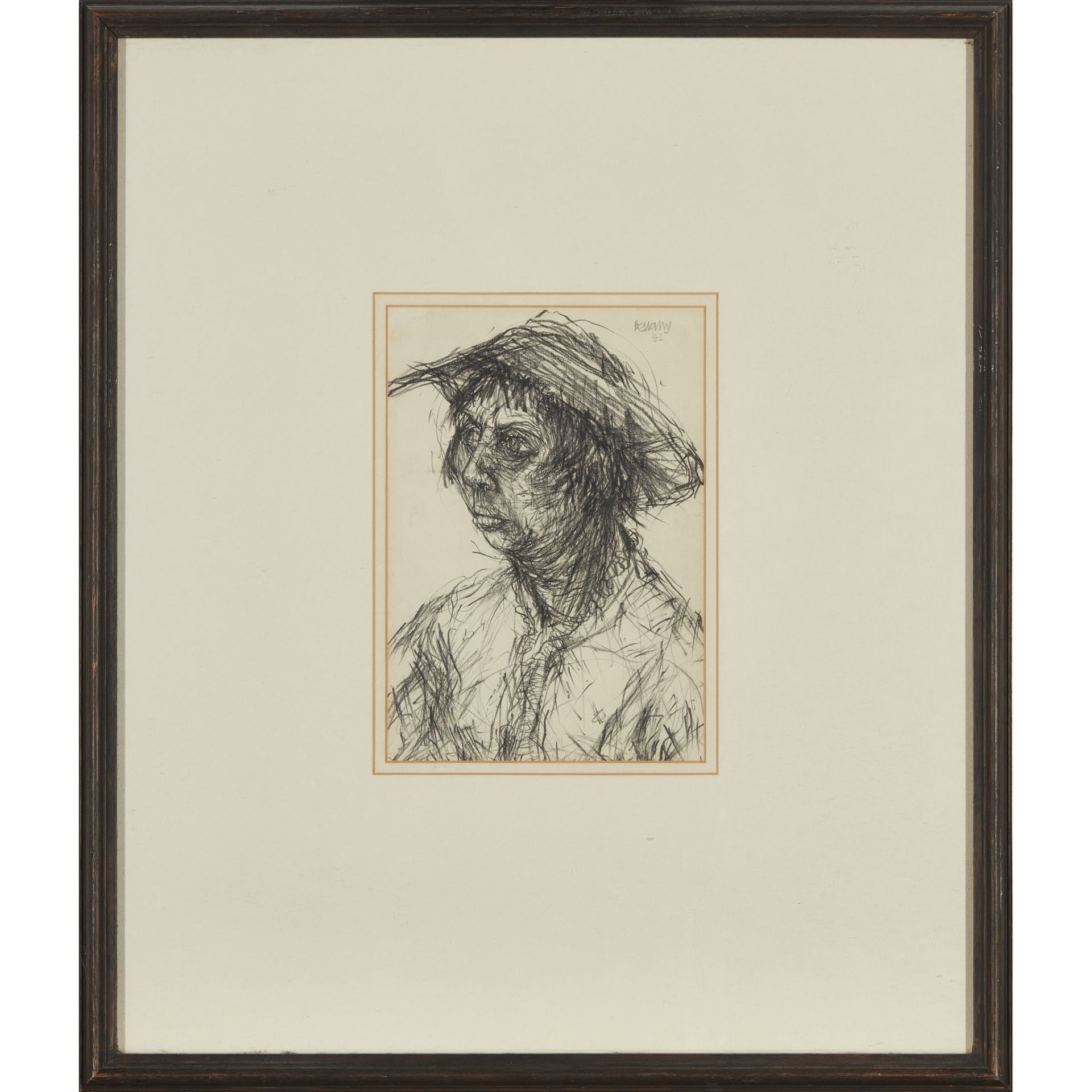 § JOHN BELLANY C.B.E., R.A. (SCOTTISH 1942-2013) PORTRAIT STUDY: WOMAN IN A HAT, POSSIBLY THE - Image 2 of 3