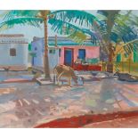 § GLEN SCOULLER R.S.W., R.G.I. (SCOTTISH B.1950) PINK HOUSE, CHINDAL MUDIWAL