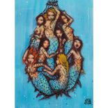 § MAU MAU (BRITISH (CONTEMPORARY)) MERMAIDS IN A NET - C. 2009