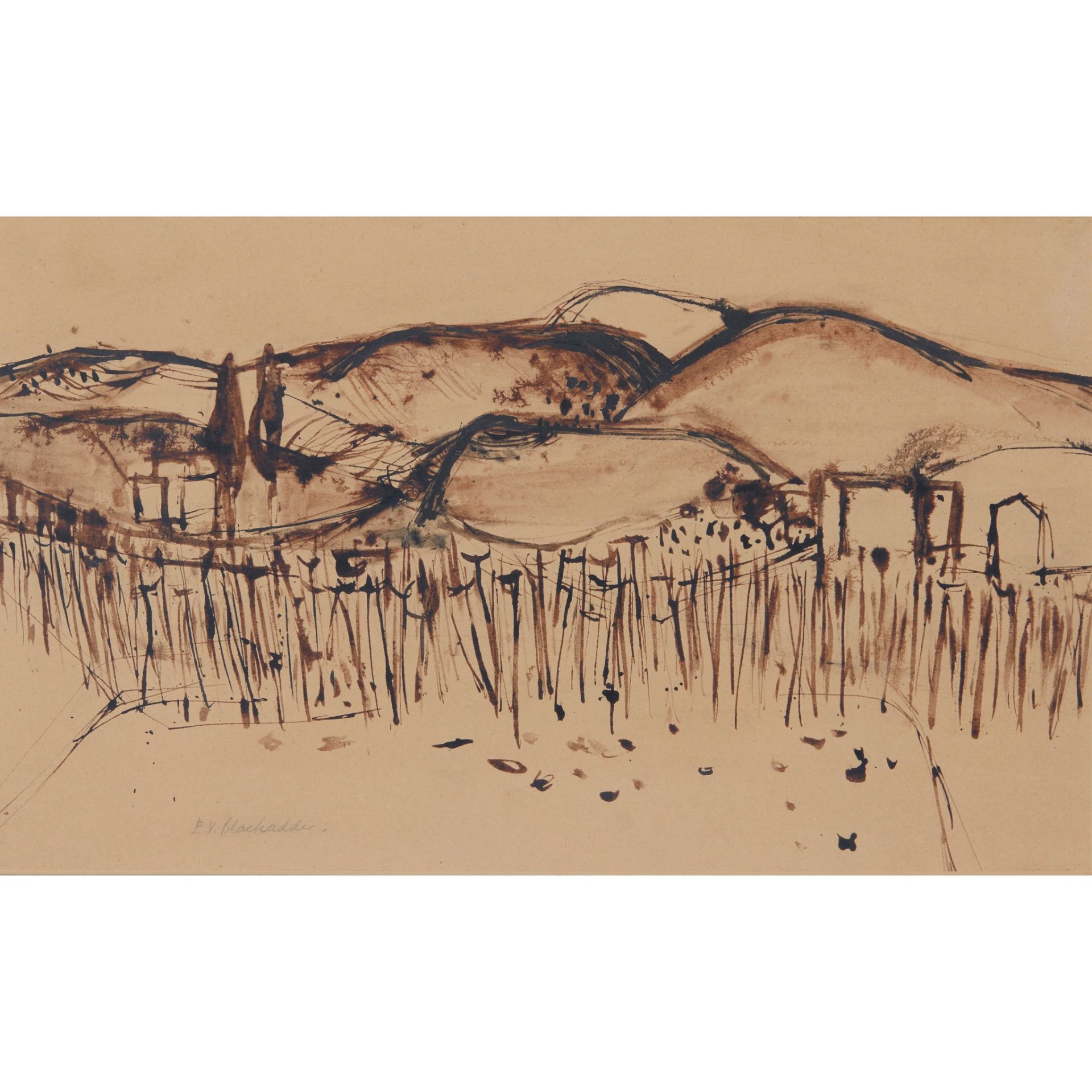 § ELIZABETH BLACKADDER O.B.E., R.A., R.S.A., R.S.W., R.G.I., D.Litt (SCOTTISH B.1931) TUSCAN SKETCH