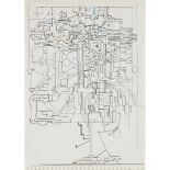 § EDUARDO PAOLOZZI K.B.E., R.A., H.R.S.A. (SCOTTISH 1924-2005) DRAWING WITH BLUE ELEMENTS