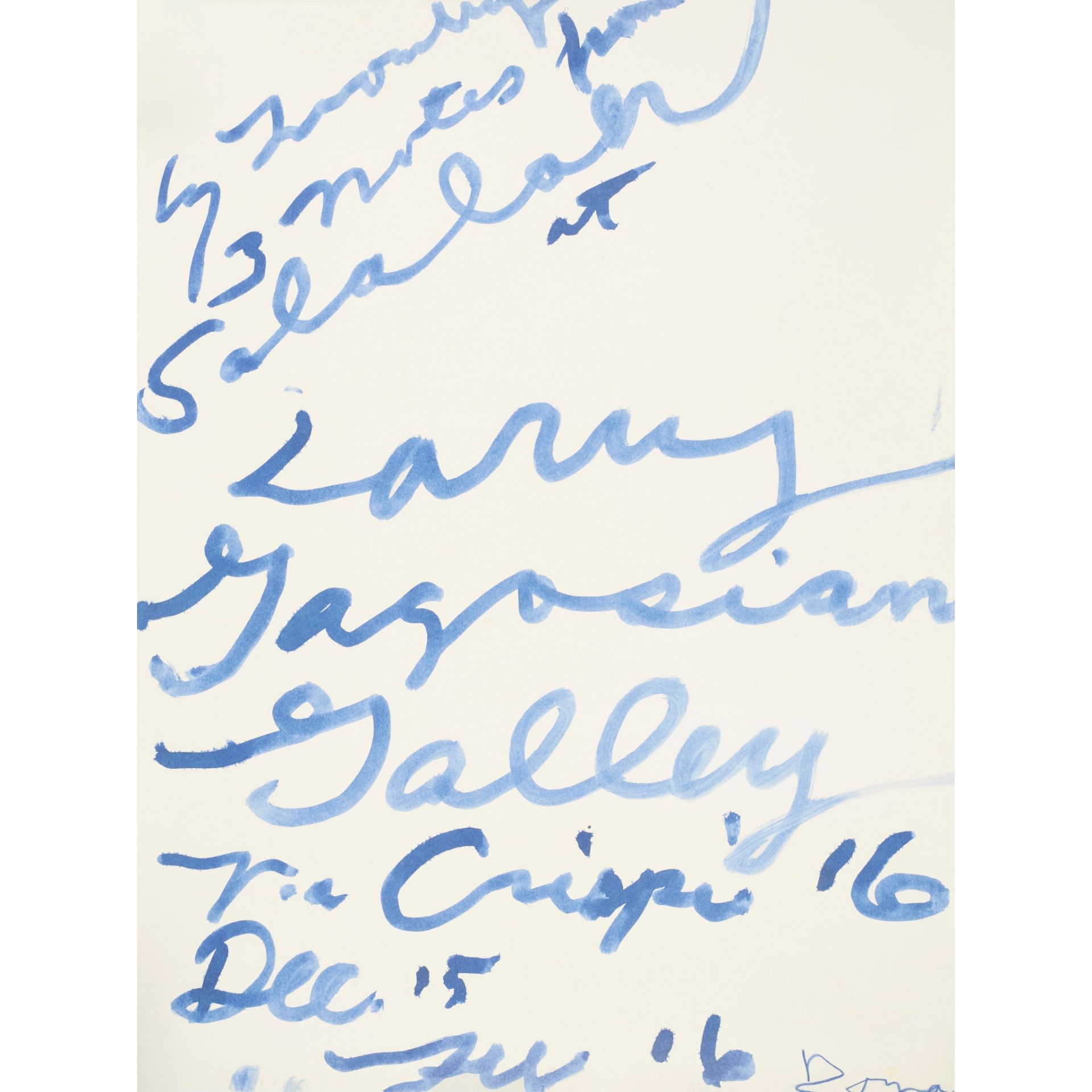 CY TWOMBLY (AMERICAN 1928-2011) NOTES FROM SALALAH - 2008