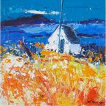 § ? John Lowrie Morrison (Jolomo) O.B.E. (Scottish 1948-) WEE HUT - CULIPOOL LOOKING TO SCARBA