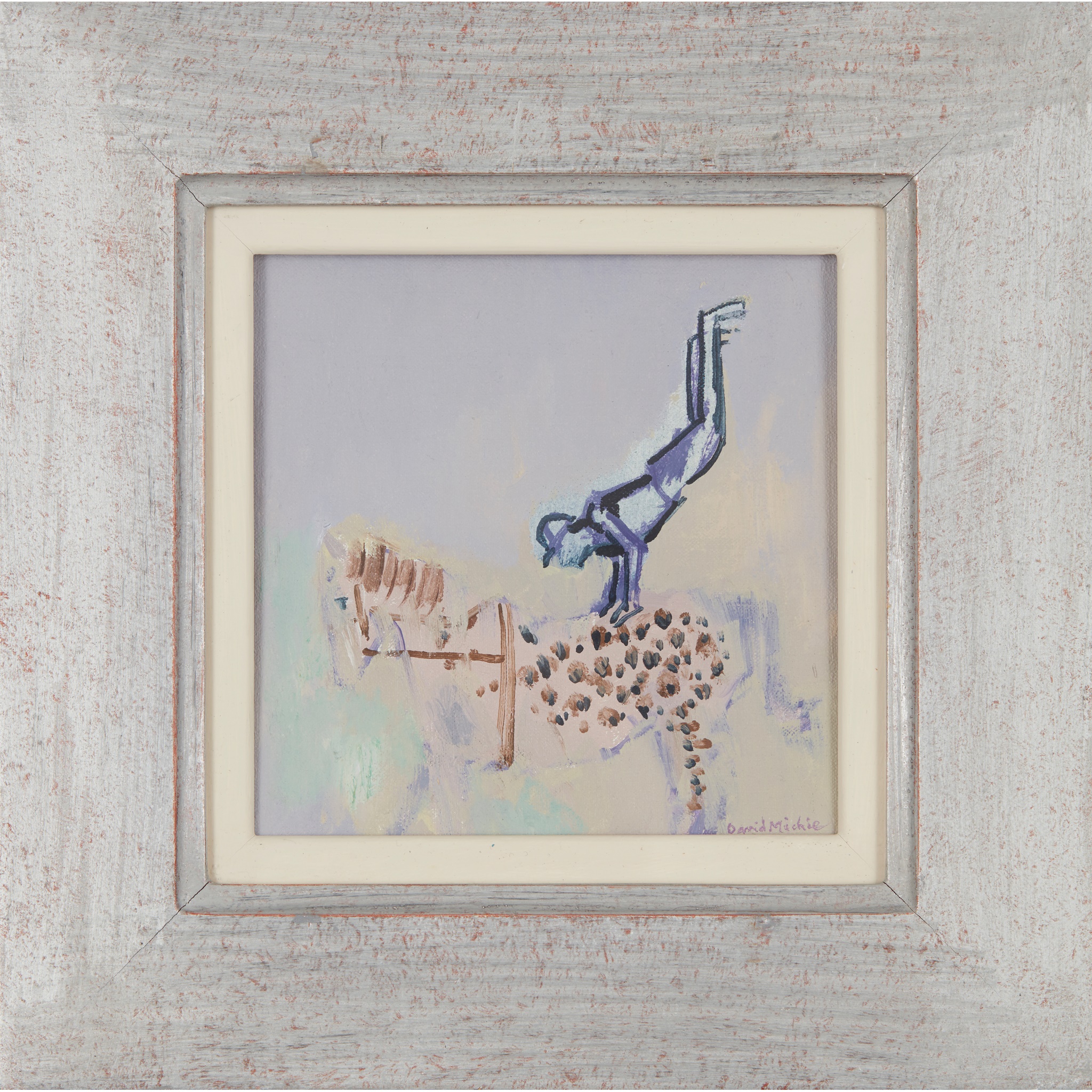 § DAVID MICHIE O.B.E., R.S.A., R.G.I., F.R.S.A (SCOTTISH 1928-2015) LEAPING ON A HORSE - Image 2 of 3