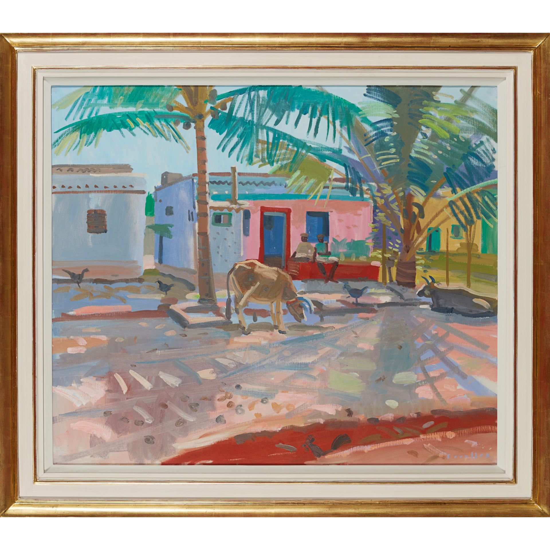 § GLEN SCOULLER R.S.W., R.G.I. (SCOTTISH B.1950) PINK HOUSE, CHINDAL MUDIWAL - Bild 2 aus 3