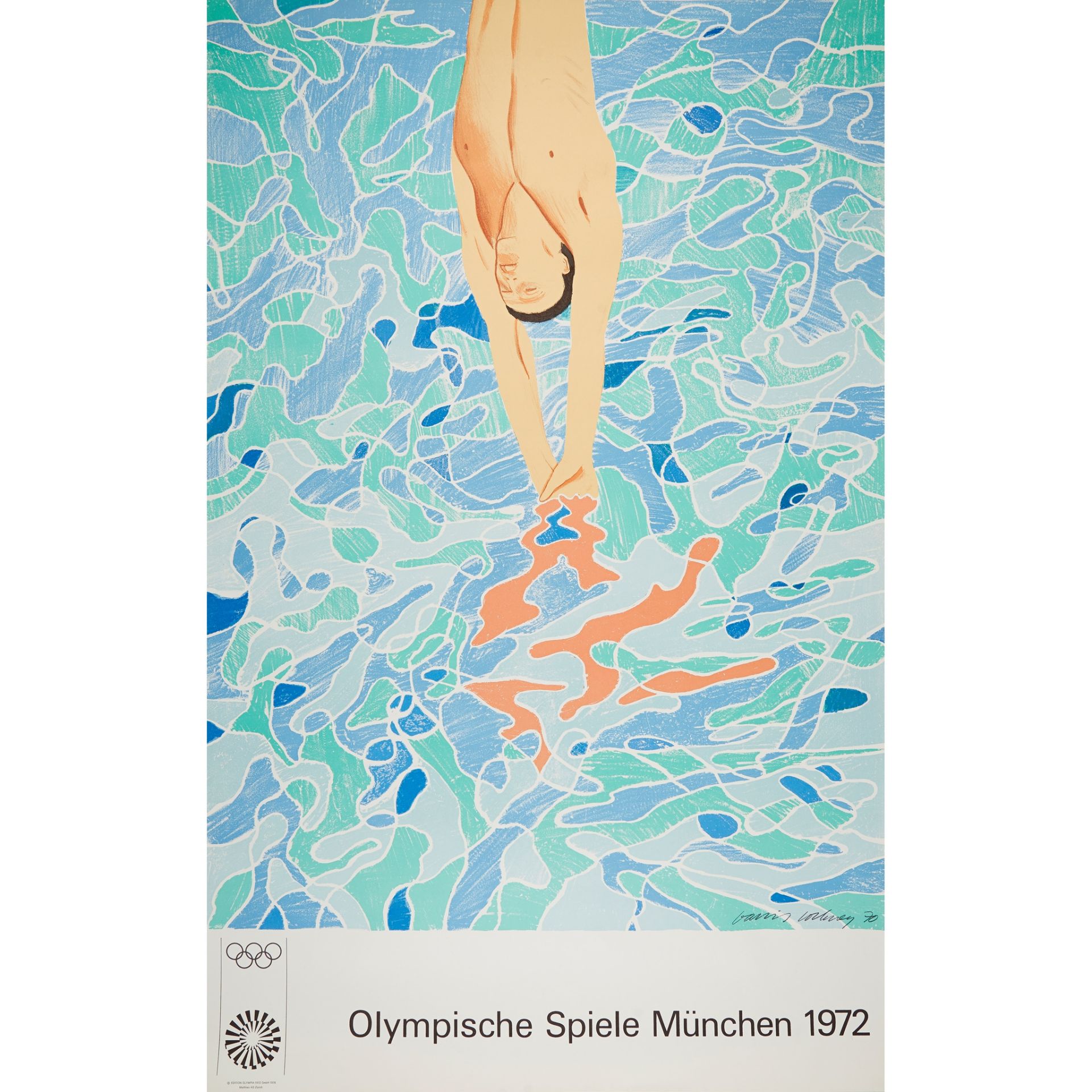 § DAVID HOCKNEY O.M., C.H., R.A. (BRITISH B.1937) OLYMPISCHE SPIELE MUNCHEN, 1972 (BAGGOTT 34)