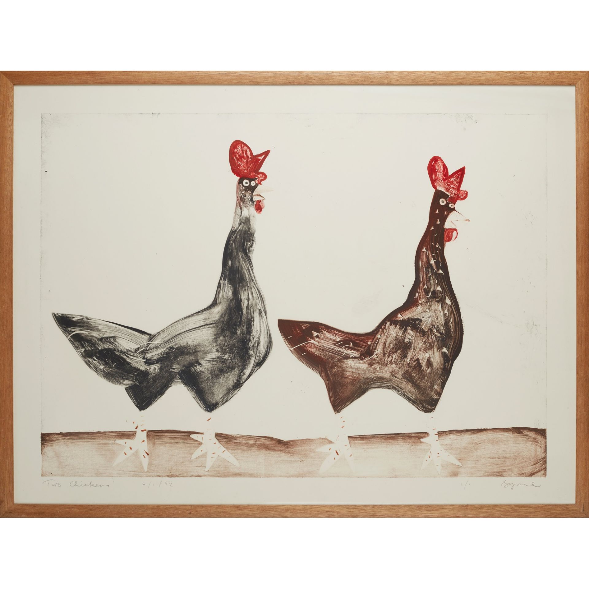 § JOHN BYRNE (SCOTTISH B.1940) TWO CHICKENS - Image 2 of 3